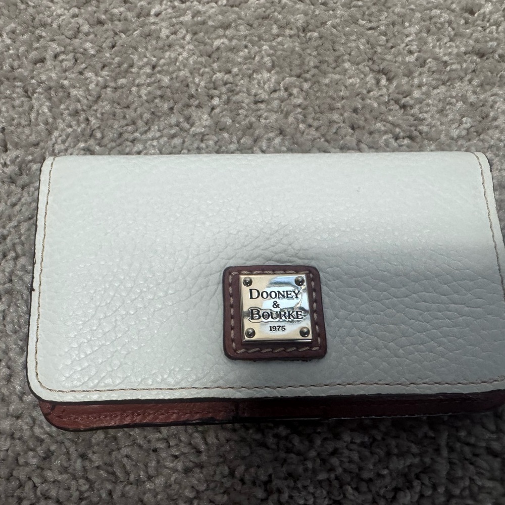 Dooney & Bourke Cream and Brown Leather Wallet